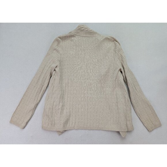 Kim Rogers Women's Cardigan Sweater Size PXL Beige Open Front - Picture 12 of 13